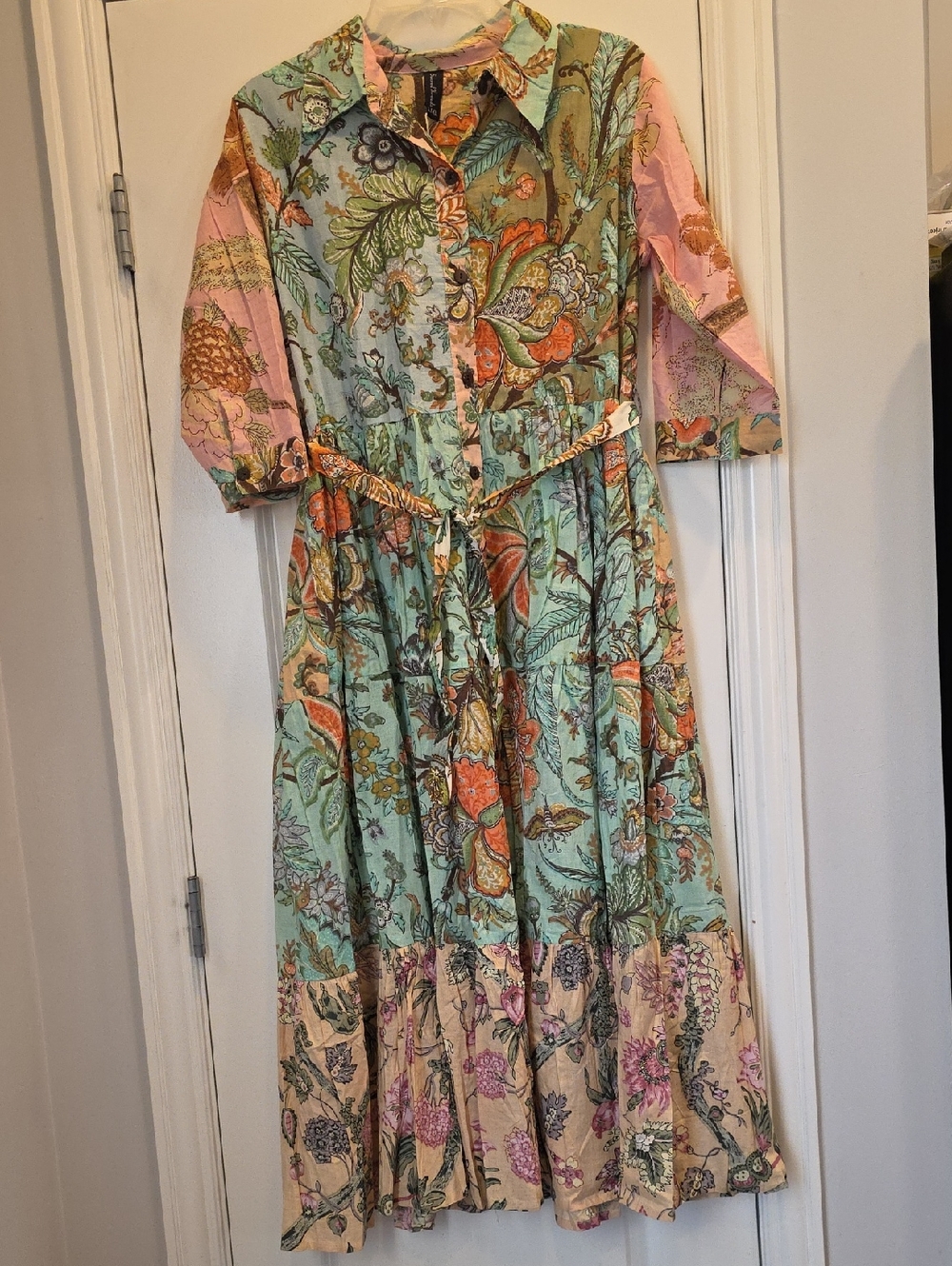 NWT L/XL Sacred Threads Floral Patchwork Midi/Maxi Dress